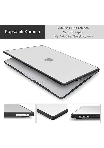 MacBook Pro 13.3 Inç Kılıf – M1 M2 Uyumlu Tpu 360° Koruma | A2338 A2251 A2289 A2159 A1706 A1708 | Darbeye ve Çizilmeye Dayanıklı Koruyucu Kapak Şeffaf modelleri
