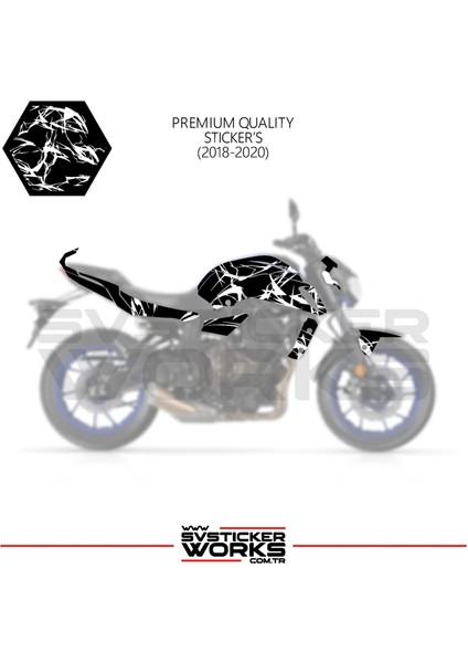 Mt-07 2018-2020 Kaplama Sticker Şimşek Yıldırım Motor Kaplama Modeli Hazır Kit 2018-2020 Uyumlu fiyatları
