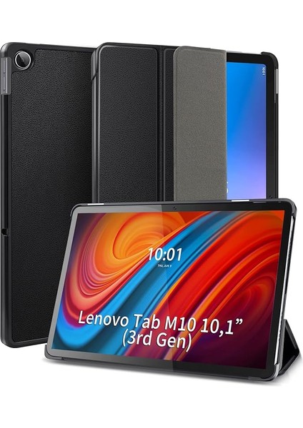 Kılıf Için Lenovo Tab M10 (3rd Gen) 10.1" - Ince Akıllı Koruyucu Kılıf Stand ve Otomatik Uyku/uyandırma Fonksiyonu ile Için Lenovo Tab M10 (3. Nesil) 10,1 Inç Kılıf TB328FU/TB328XU, Siyah