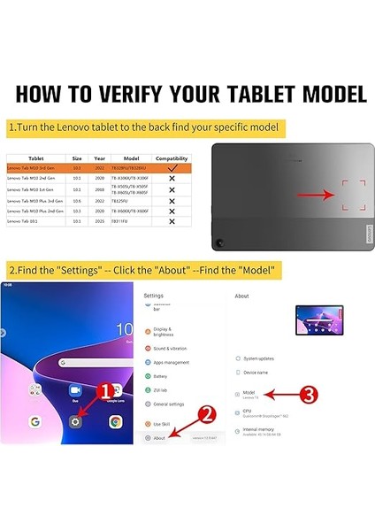 Kılıf Için Lenovo Tab M10 (3rd Gen) 10.1" - Ince Akıllı Koruyucu Kılıf Stand ve Otomatik Uyku/uyandırma Fonksiyonu ile Için Lenovo Tab M10 (3. Nesil) 10,1 Inç Kılıf TB328FU/TB328XU, Siyah modelleri