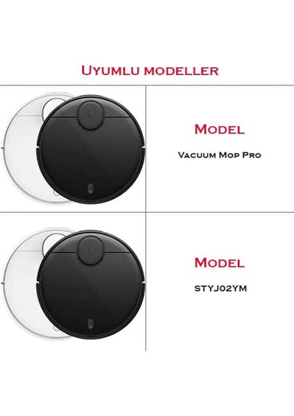 Vacuum Mop Pro ile Uyumlu 2li Siyah Yan Fırça, Xiaomi Vacuum Mop STYTJ02YM Viomi V2 Viomi V2 Pro Viomi V3 Viomi Se ile Uyumlu 2 Adet Siyah Yan Fırça fiyatları