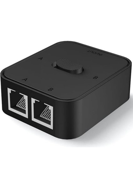 4146 2 Port RJ45 Ethernet Switch Çevirici Çoklayıcı 2 Portlu Manuel Ağ Anahtarı: 1000MBPS Hız Desteği ile 2 Giriş 1 Çıkış Veya 1 Giriş 2 Çıkış Kullanımı Ağa Herhangi Elektriksel Parazit Olmaz