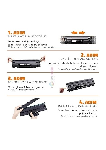 CE285A,CB435A,CB436A & Can. CRG-712,713,725 Muadil Toner 2'li Paket indirimleri