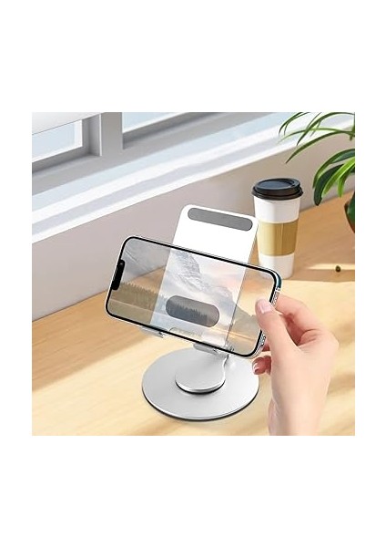 360° Döner Telefon Tablet Standı – Ipad, Iphone, Android ve Tüm Cihazlarla Uyumlu Ayarlanabilir Masaüstü Tutucu | Yüksek Stabilite, Çok Açılı Görüntüleme Gümüş fiyatları