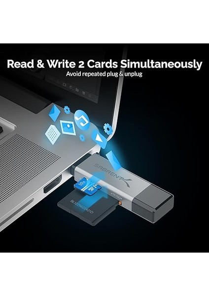 Sd, Micro Sd Kart Okuyucu, USB Tip C 3.2 Gen 1 Kart Okuyucu, 5gbps Yüksek Hızlı Harici Kart Okuyucu, Otg Adaptörü, Mmc/tf/sdxc/sdhc/micro Sdhc/micro Sdxc, Pc, Vb. Için (Cr-Bca2) Destekler fiyatları