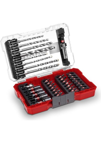 Einhell M-Case 39-Parça Darbeye Dayanıklı Uç Seti (25 mm Uçlar, Metal Matkap Uçları, Çok Amaçlı Matkap Uçları, 60 mm Uç Tutucu, Lokma Anahtar, Havşa Ucu, Saklama Kutusu Dahil) - 49108763