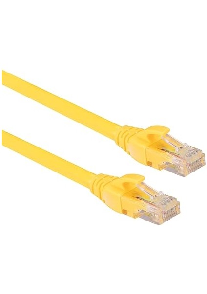 Lunatic 10 Metre Sarı Cat6 RJ45 Lan Kablosu Uçları Fabrikasyon Takılı Bilgisayar Modem Internet Ethernet Kablosu (Sarı, 10 Metre)