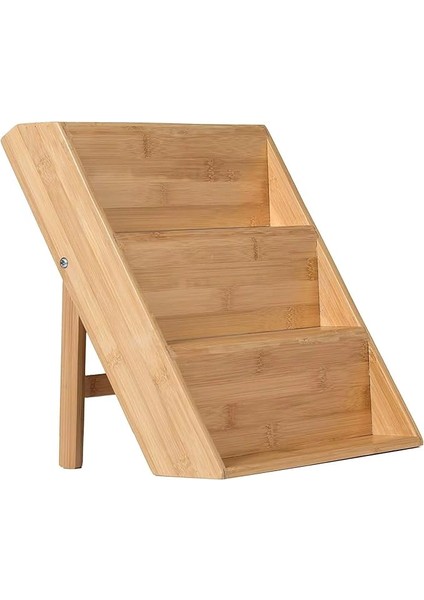 Home 3 Katlı Doğal Bambu Ayaklı Baharatlık Rafı Organizer – Tezgah Üstü ve Çekmece Içi Kullanıma Uygun, Katlanabilir, Kaymaz Ayaklı, Kompakt ve Şık Tasarımlı Mutfak Düzenleyici
