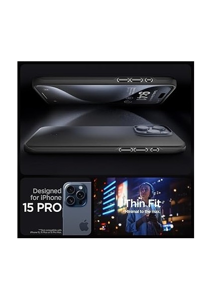 iPhone 15 Pro Kılıf Thin Fit Black - ACS06686 fiyatları