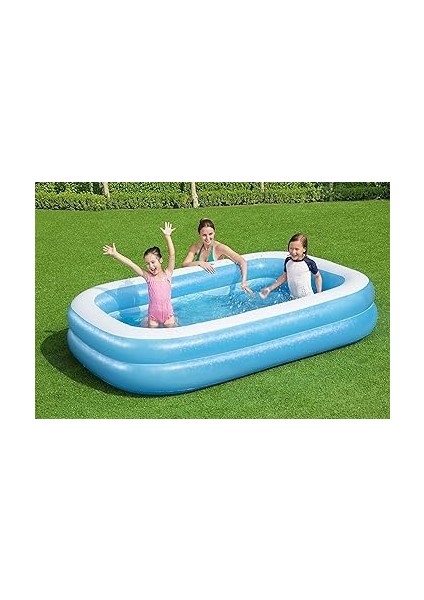 Aile Tipi ve Çocuklar Için Uygun Şişirilebilir Dikdörtgen Yüzme Havuzu, Mavi, 2.62 M x 1.75 M x 51 Cm, 778 L fiyatları