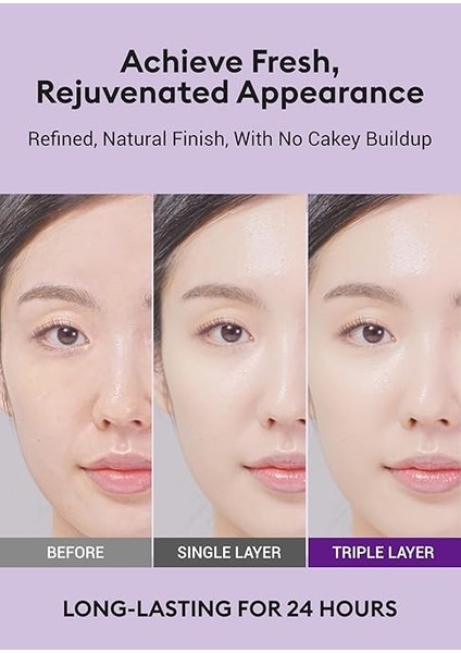 Yoğun Kapatıcı, Nemli ve Parlak Bitişli Cushion Glow Layering Fit Cushion NO21 Vanilla SPF50+/PA++++ modelleri