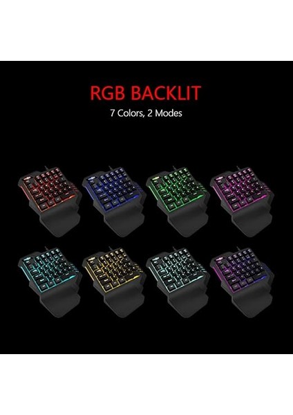 Tek Elle Rgb Arkadan Aydınlatmalı 35 Tuşları Mini Taşınabilir Oyun Klavyesi Ergonomik Oyun Denetleyicisi Pc Için Ps4 Xbox Gamer fiyatları