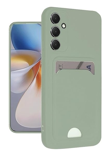 Samsung Galaxy A16 ile Uyumlu Kılıf Kartvizitli Kartlıklı Kamera Korumalı Galaxy A16-5G ile Uyumlu Kapak Silikon Soft ve Pürüzsüz Dış Yüzey (Su Yeşil, Galaxy A16) modelleri