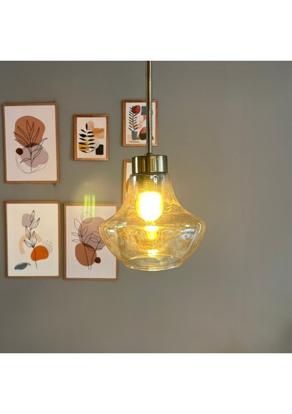 Melk Cam Tekli Avize Ince Eskitme Başlık Retro Sarkıt Lamba Restoran Salon Aydınlatma