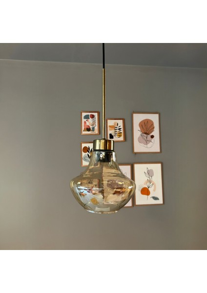 Melk Cam Tekli Avize Ince Eskitme Başlık Retro Sarkıt Lamba Restoran Salon Aydınlatma