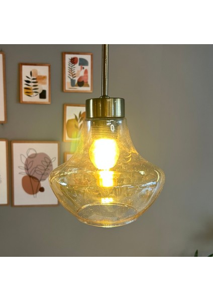 Melk Cam Tekli Avize Ince Eskitme Başlık Retro Sarkıt Lamba Restoran Salon Aydınlatma