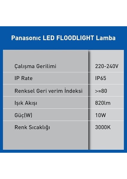 LED Projektör, Sıcak Beyaz Işık 10W 820LM 3000K fırsatları