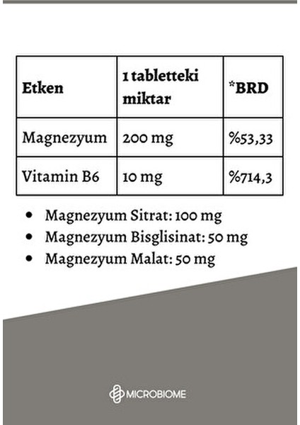 Magnezyum ve Vitamin B6 30 Tablet Yetişkinler İçin Güçlü Takviye Edici Gıda modelleri