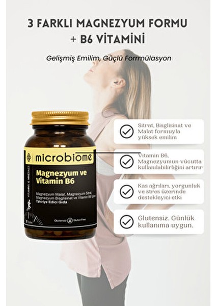 Magnezyum ve Vitamin B6 30 Tablet Yetişkinler İçin Güçlü Takviye Edici Gıda fırsatları