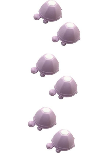 6ADET Şirin Kaplumbağa Silikon Kulaklık Sarıcı ve Telefon Tutucu Emme Pedli Stand Çok Amaçlı Tasarım Pratik Kullanım Için Mor