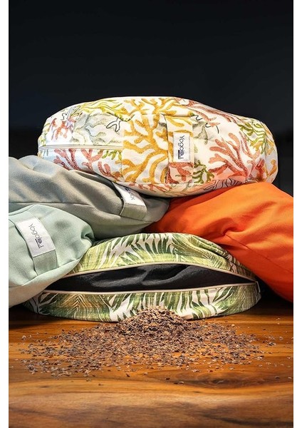 Karabuğday Kabuğu Dolgulu Meditasyon Minderi-Mint modelleri