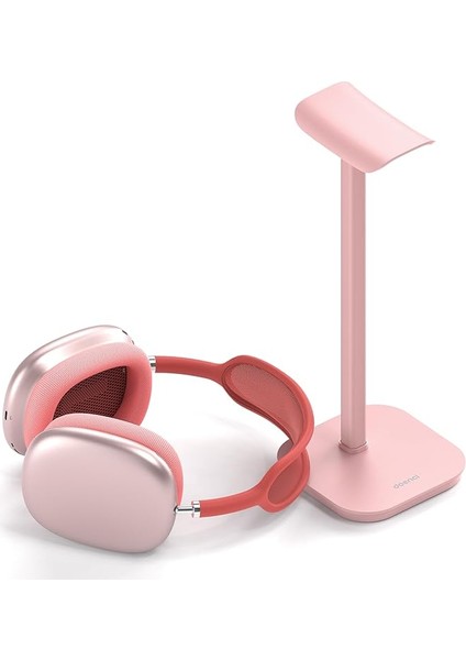 Kulaklık Tutucu, Tüm Kulak Üstü Bluetooth Kulaklıklar Için Kulaklık Standı, Ağırlıklı Tabanlı Evrensel Kulaklık Tutucu + Alüminyum Boru, Oyun Kulaklığı Tutucu, Çalışma Masası Aksesuarı (Pembe)