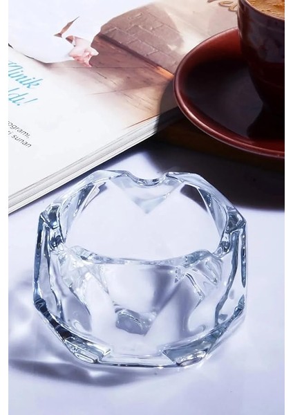 Cam Mini Yuvarlak Kesme Küllük - Kül Tabağı - Kül Tablası