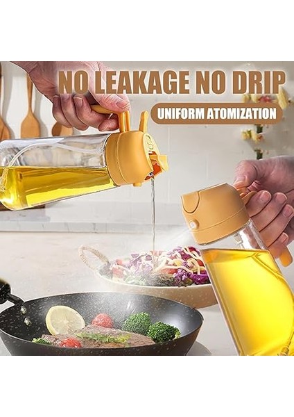 2'si 1 Arada Yağ Dağıtıcı ve Yağ Püskürtücü, Mutfak Spreyi Için Yağ Dispenseri, 470ML Zeytinyağı Şişesi, Pişirme, Mutfak, Salata, Derin Kızartma, Sirke, Barbekü Sprey Şişesi (Yeşil) fiyatları