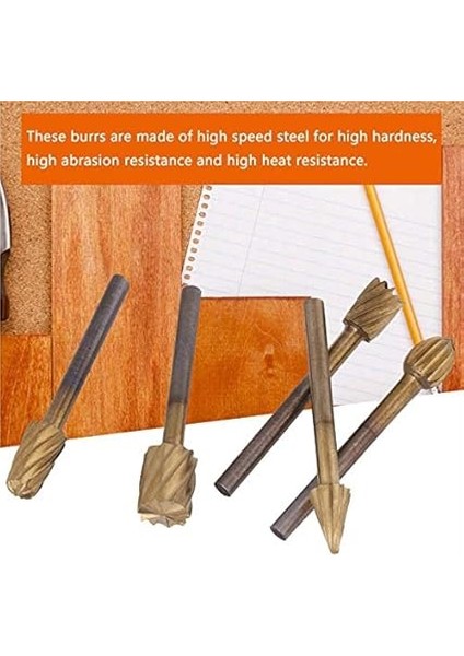 10 Parça Titanyum Ahşap Için Freze Uç Seti Dremel Benzeri Gravür Makinası Için Kalıpçı 3mm Şaft indirimleri
