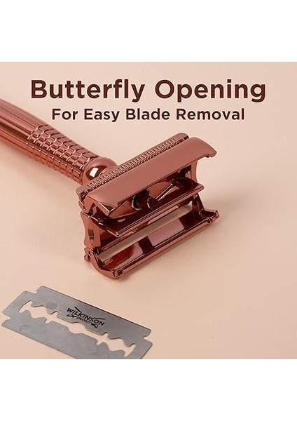 Sword Intuition Rose Gold Tıraş Bıçağı Kadınlar Için – Kelebek Ağızlı Plastik Içermeyen Tıraş modelleri