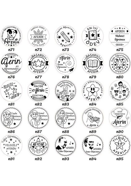 Özel Öğretmen Kaşesi Mührü Kitap Mührü ve Istampa Set R5814-09 modelleri