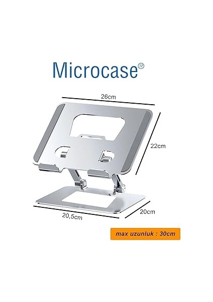 Metal Laptop Tablet Stand Yükseltici Ergonomik Tasarım Laptop Standı - AL4720 (Gri) modelleri