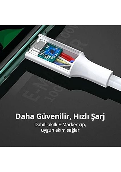 5A Type-C Şarj ve Data Kablosu 1 Metre indirimleri