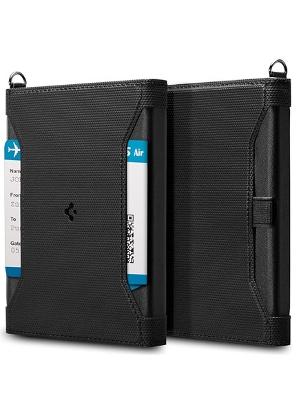 Pasaport Kılıfı Pasaport Kılıfı Tutucu Cüzdan Suni Deri Çoğu Pasaport Boyutu ile Uyumlu - Siyah