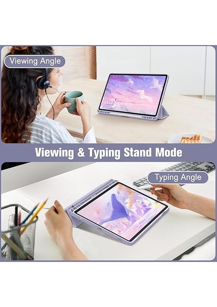 Samsung Galaxy Tab S9 Fe 5g 10.9 Inç/galaxy Tab S9 11 Inç 2023 S Kalem Tutucu ile Hibrid Ince Kılıf, Şeffaf Şeffaf Arka Kabuk ile Darbeye Dayanıklı, Otomatik Uyanma/uyku, Lila Mermer fırsatları