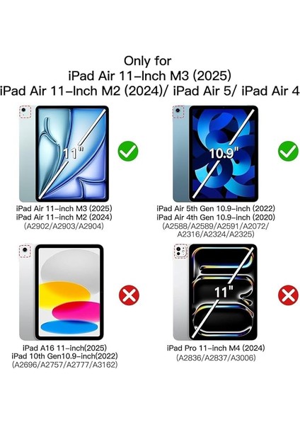 Ipad Air 11 M3 Çipli 2025 ile Uyumlu Köşe Korumalı Airbagli Silikon Kılıf A3267 fiyatları