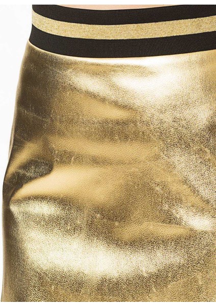 Bel Detaylı Mini Etek Gold K1815116_076