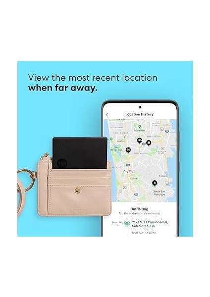 Slim Smart Tag, Siyah, Bluetooth Takip Cihazı, Cüzdan, Bagaj Etiketleri Için Eşya Bulucu, 76 Metre Mesafeye Kadar, Suya Dayanıklı, Ios ve Android Uyumlu fırsatları