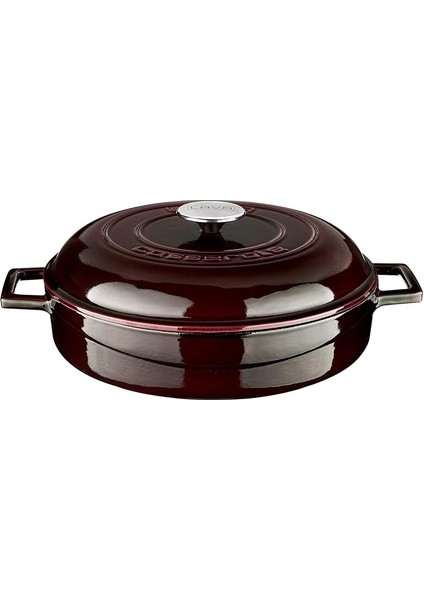 Metal Premium Serisi - Döküm Çok Amaçlı Tencere, Yuvarlak, 28 Cm, Majolik Mor, Kubbe Kapak