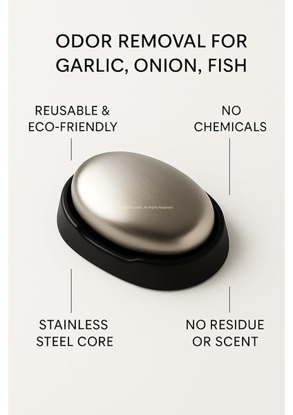 Paslanmaz Çelik Sabun, Koku Giderici Metal Sabun, Soğan Sarımsak Balık Kokusu Temizleyici, Kimyasal Içermez, Tekrar Kullanılabilir, Mutfak ve Banyo Kullanımı Için Uygun (9 Cm) fiyatları