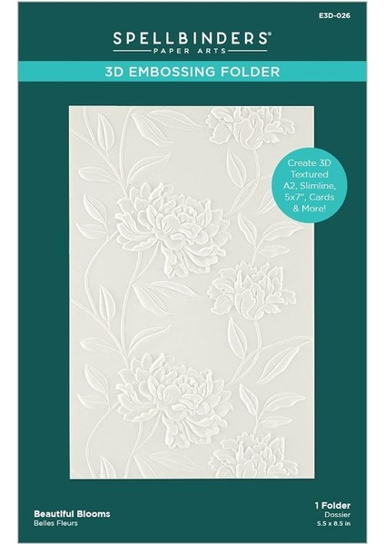 Papercrafts, Inc 3D Kabartma Klasörü Beau Bloom, Opak