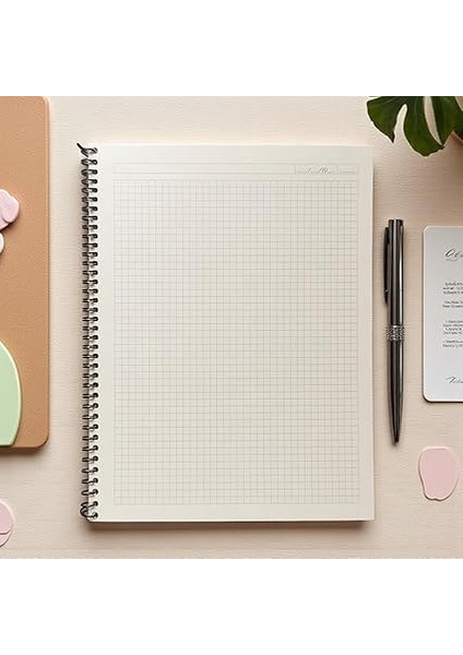 Boyutunda Şeffaf Kapağa Sahip Yırtılmaz Su Geçirmez Spiralli 60 Yapraklı Not Defteri, Ofis Için Ideal, Planlayıcı (Kareli) fiyatları