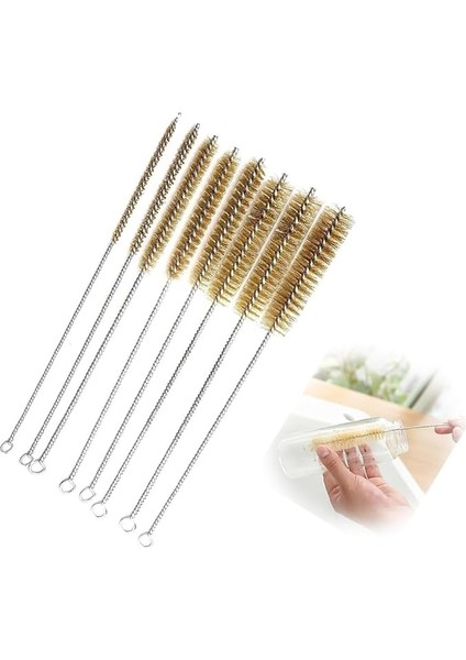 Adet Pirinç Boru Temizleme Fırçası, Pirinçten 6 – 25 mm Pirinç Tel Fırça Seti, Verimli Delik Temizliği Için Uzun Saplı Çok Fonksiyonlu Temizleme Fırçaları