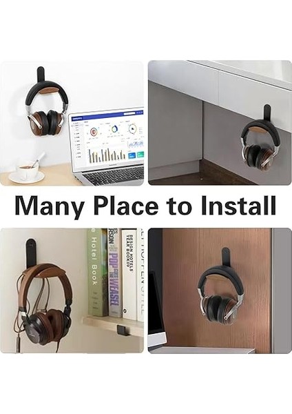 Kulaklık Tutucu, 6 cm Genişliğinde Baş Desteği, Ceviz Ağacı, 3m Yapışkan Bant ve Vidalı Kulaklık Standı, Kulak Üstü ve Oyun Için Kulaklık Standı, Masa ve Vitrin Için Kulaklık Tutucu fiyatları