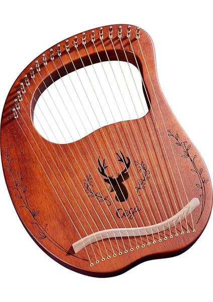 19-String Ahşap Lir Arp Rezonans Kutusu Akort Anahtarlı Yaylı Enstrüman 3 Adet Seçtikleri Sticker Ekstra Dize Seti