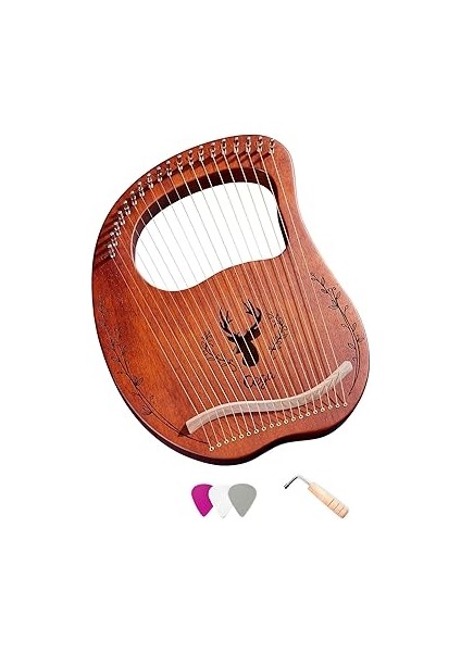 19-String Ahşap Lir Arp Rezonans Kutusu Akort Anahtarlı Yaylı Enstrüman 3 Adet Seçtikleri Sticker Ekstra Dize Seti fiyatları