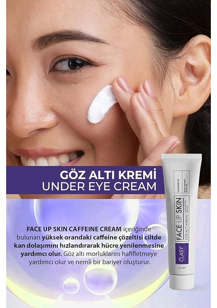 Göz Altı Kremi - Kafein%5 + Hyaluronik Asit%2 - Morluk, Torba ve Şişlik Karşıtı Göz Kremi - Kırışıklık, Ince Çizgi ve Göz Altı Aydınlatıcı Krem, 40 ml modelleri