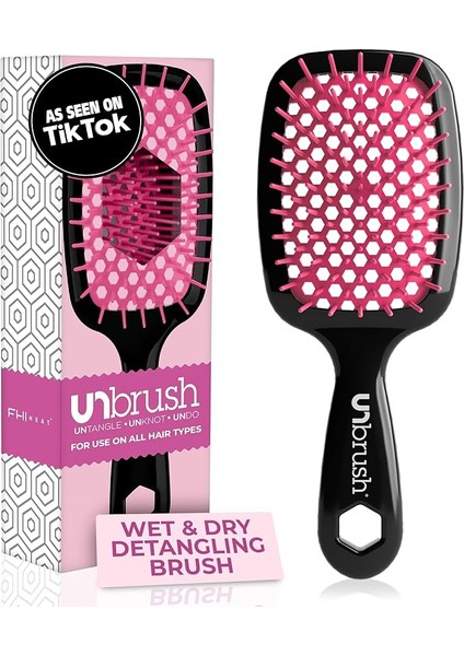 Heat Fırçasız Islak ve Kuru Havalandırmalı Dolaşan Saç Fırçası, Pembe