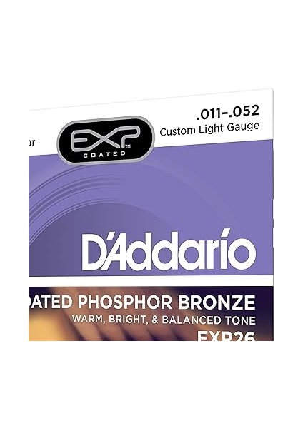 EXP26 Exp Coated Phosphor Bronz Custom Akustik Gitar Teli (11-52) fırsatları