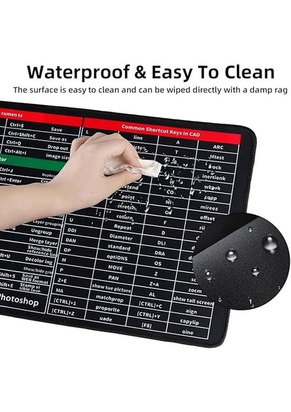 Süper Kalite 90X40 Büyük Boy Xxl Mouse Pad Kauçuk Alt Taban, Yumuşak Kumaş Oyuncu Mousepad, Bilgisayar ve Dizüstü Bilgisayar Uyumlu 90 40 Mouse Pad (Kısayollar Desenli) modelleri